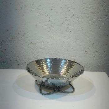 صحن تقديم من الاستانلس استيل  مقاس24×24×9سم 