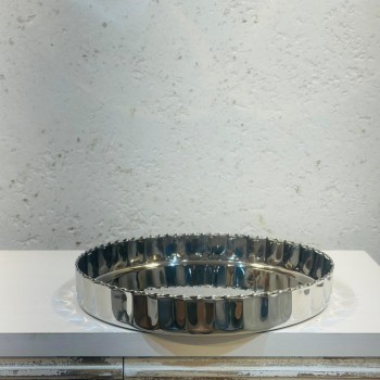 صحن تقديم من الاستانلس استيل مقاس32×32×4.50سم 