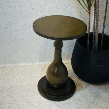 طاوله خدمه خشب بالكامل دائري 35×35×52سم