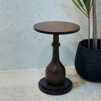 طاوله خدمه خشب بالكامل دائري 35×35×52سم