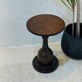 طاوله خدمه خشب بالكامل دائري 35×35×52سم