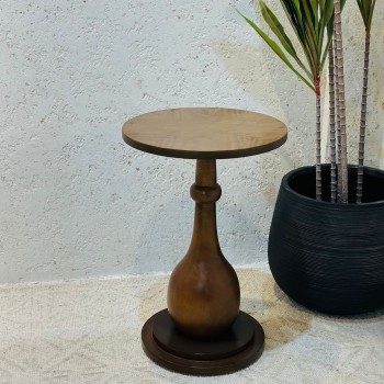 طاوله خدمه خشب بالكامل دائري 35×35×52سم