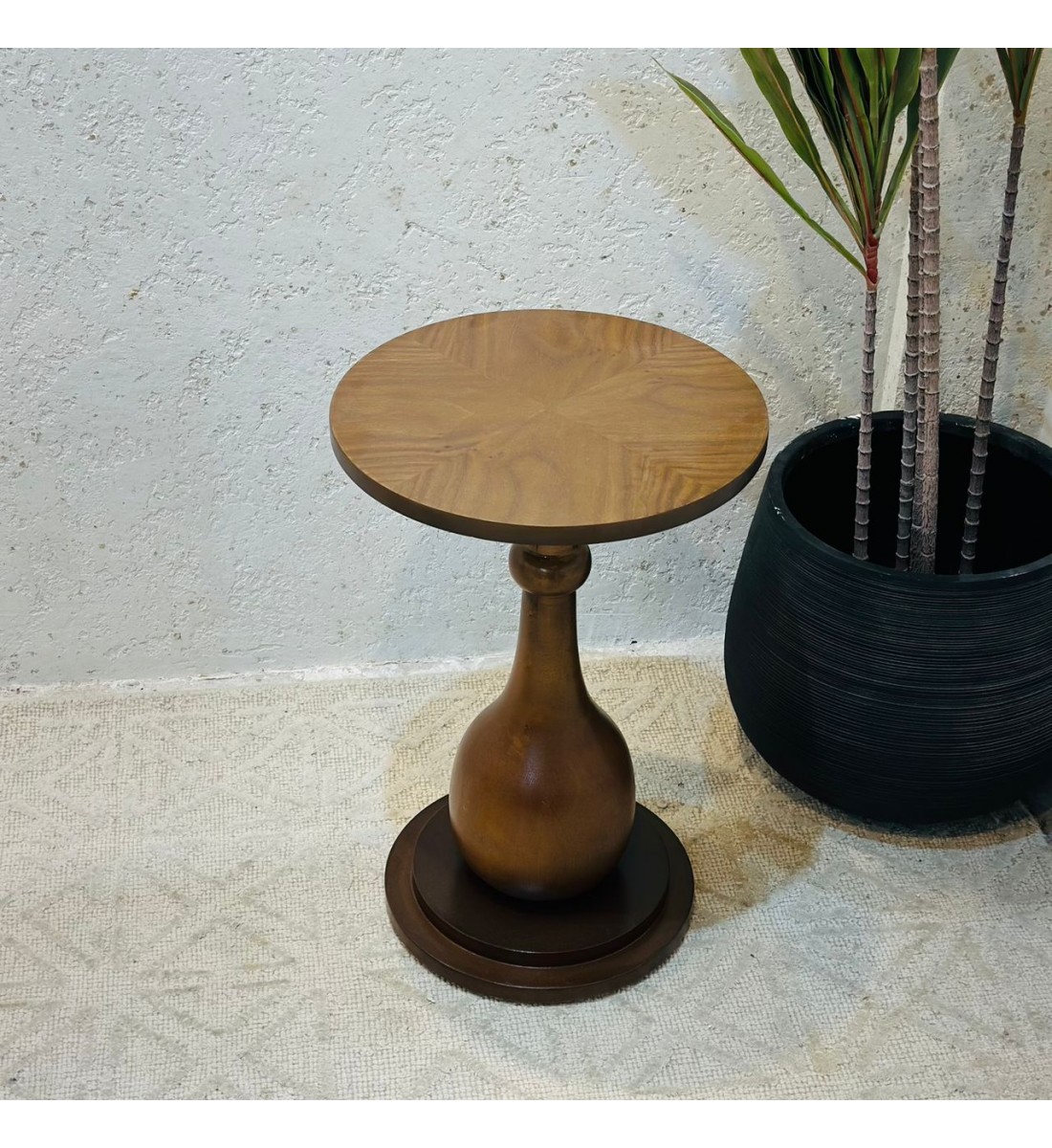 طاوله خدمه خشب بالكامل دائري 35×35×52سم