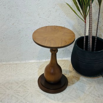 طاوله خدمه خشب بالكامل دائري 35×35×52سم