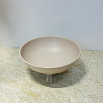 صحن تقديم ضيافة فاخر من الستانلس ستيل  قاعده اكرلك – بيج 20×20×9سم 