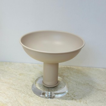 صحن تقديم ضيافة فاخر من الستانلس ستيل  قاعده اكرلك – بيج 20×20×18سم 