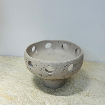 صحن تقديم ضيافة فاخر من شبيه الرخام  – رمادي 19×19×13سم 