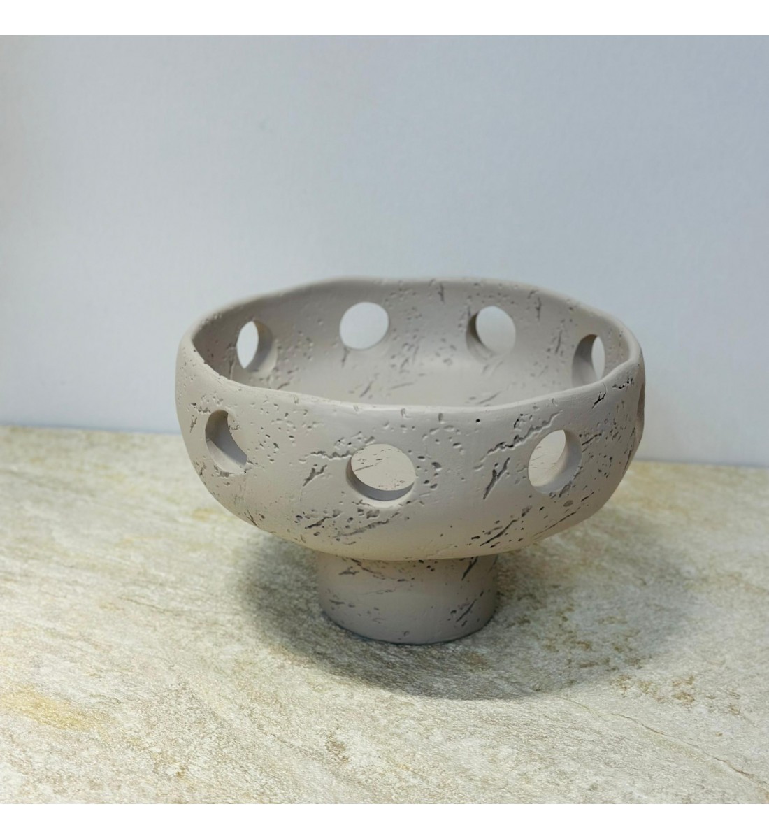 صحن تقديم ضيافة فاخر من شبيه الرخام  – رمادي 19×19×13سم 