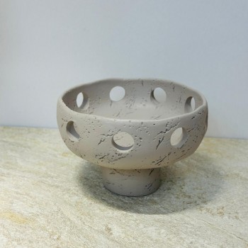 صحن تقديم ضيافة فاخر من شبيه الرخام  – رمادي 19×19×13سم 