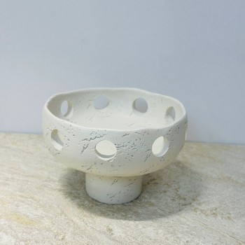 صحن تقديم ضيافة فاخر من شبيه الرخام  – ابيض 19×19×13سم 