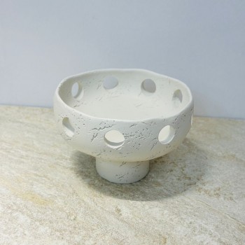 صحن تقديم ضيافة فاخر من شبيه الرخام  – ابيض 19×19×13سم 