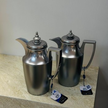 طقم ترمس شاي  وقهوة فضي مطفي 2حبات 