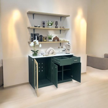 ركن كوفي  زيتي مع رفوف 