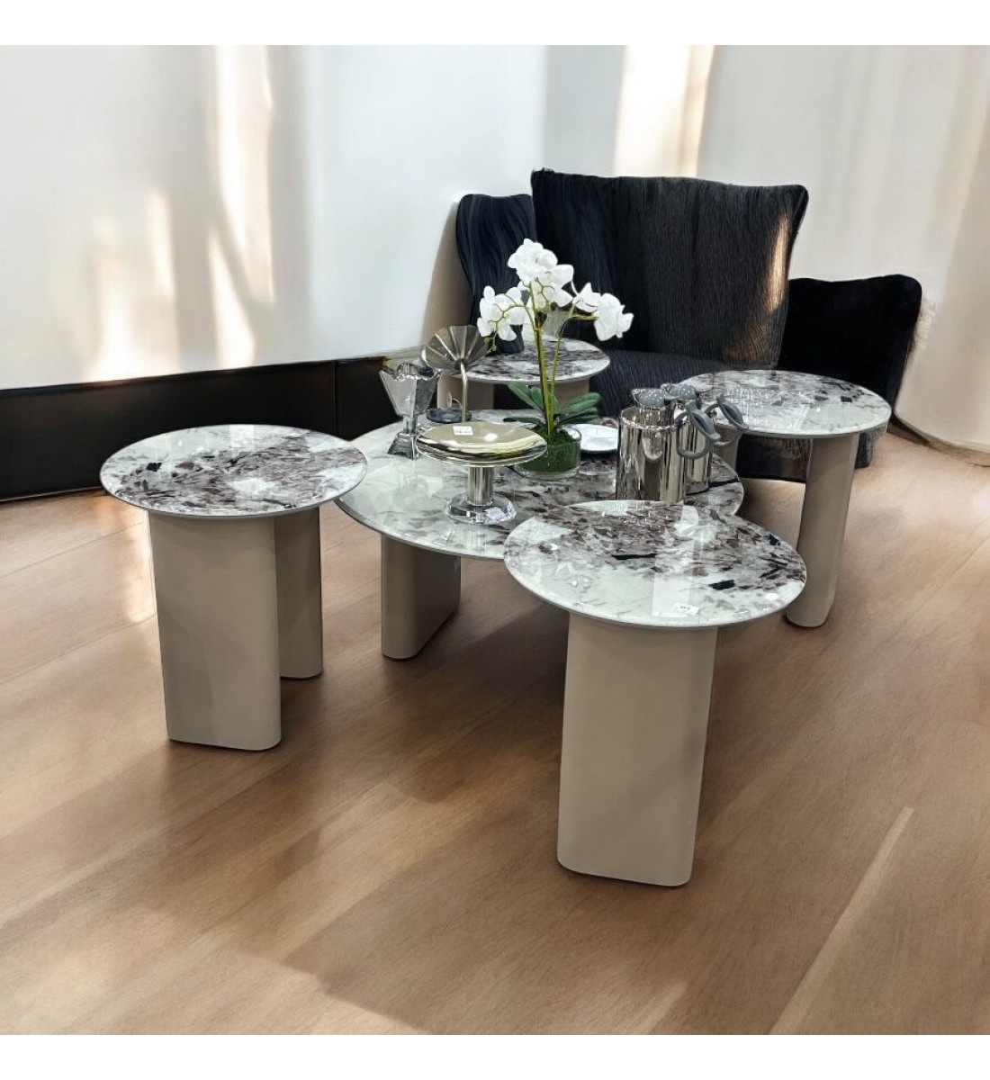 طقم طاولات 5قطع سطح سيراميك طقم طاولات 5قطع سطح سيراميك