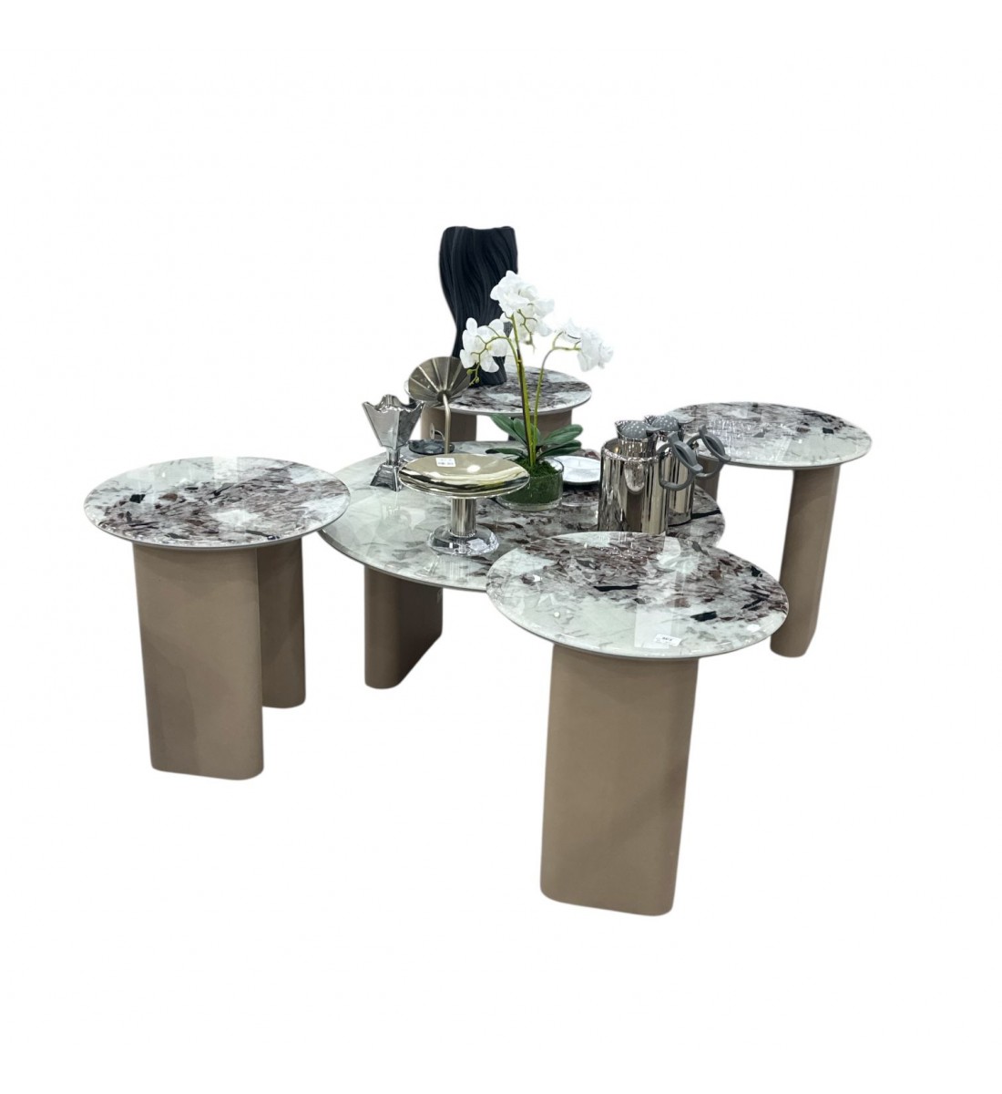 طقم طاولات 5قطع سطح سيراميك طقم طاولات 5قطع سطح سيراميك