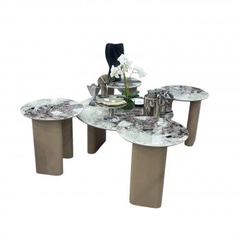 طقم طاولات 5قطع سطح سيراميك 