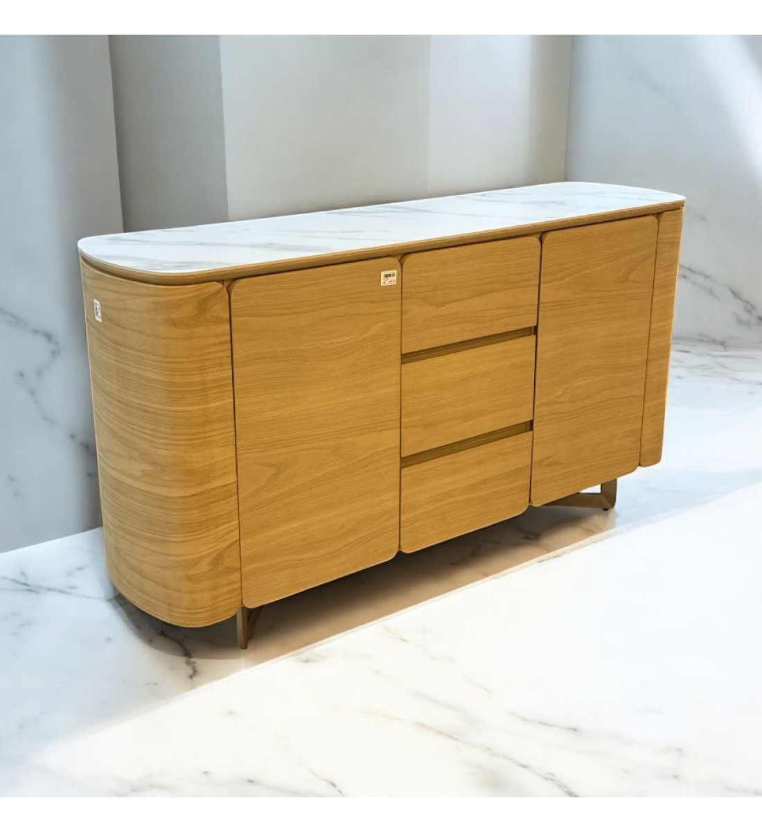 دولاب بوفيه  حشب بيج  160×84×40سم 