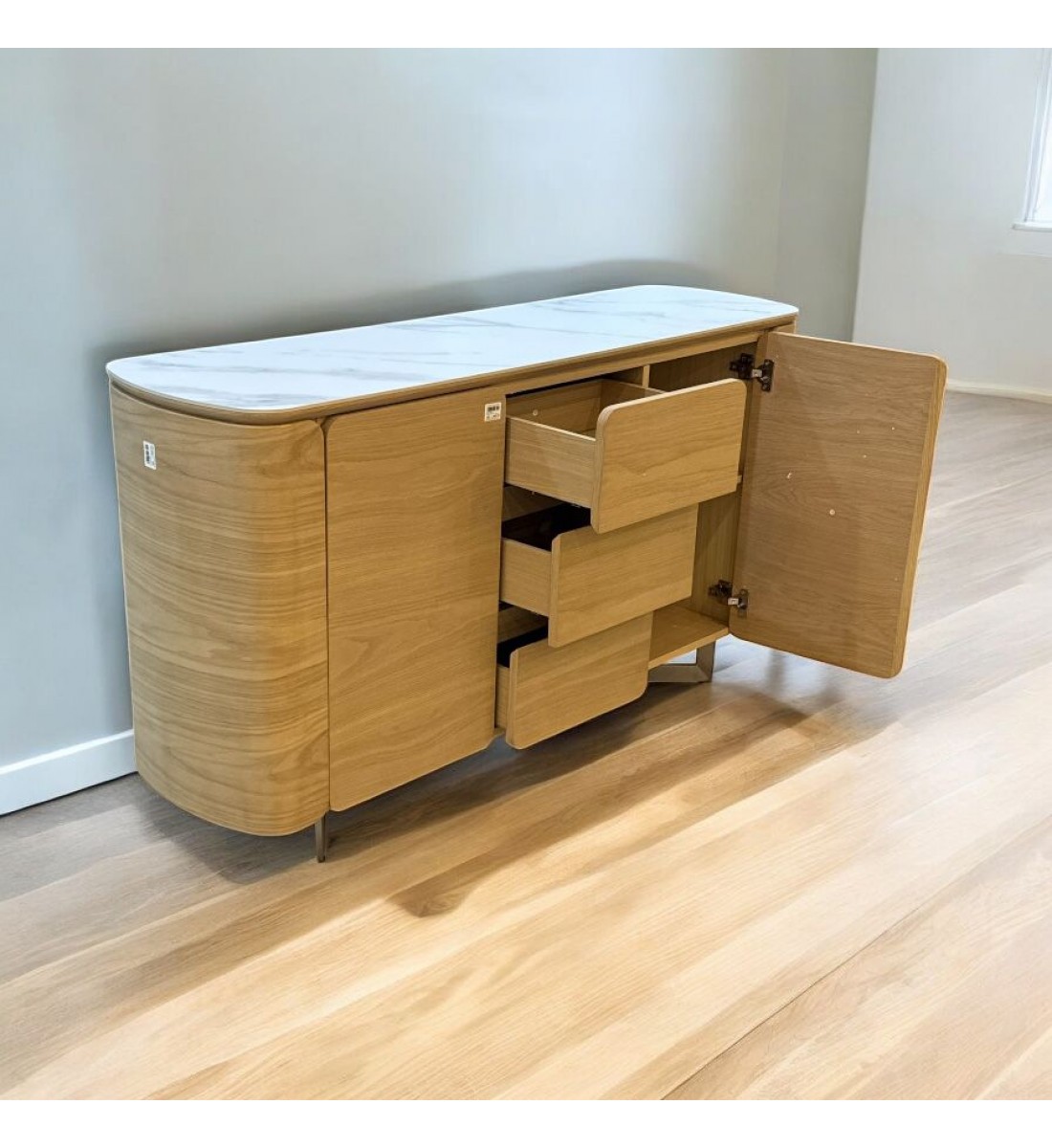 دولاب بوفيه  حشب بيج  160×84×40سم 