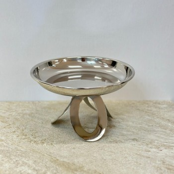 صحن تقديم ضيافة فاخر من المعدن ستيل  بقاعده20×20×13سم