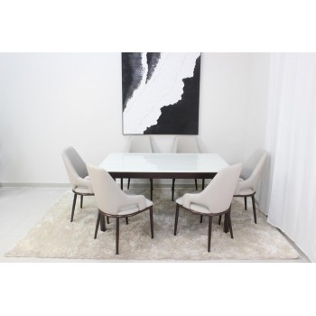  طاولة طعام سطح رخام  6 كراسي 150×90×90سم 