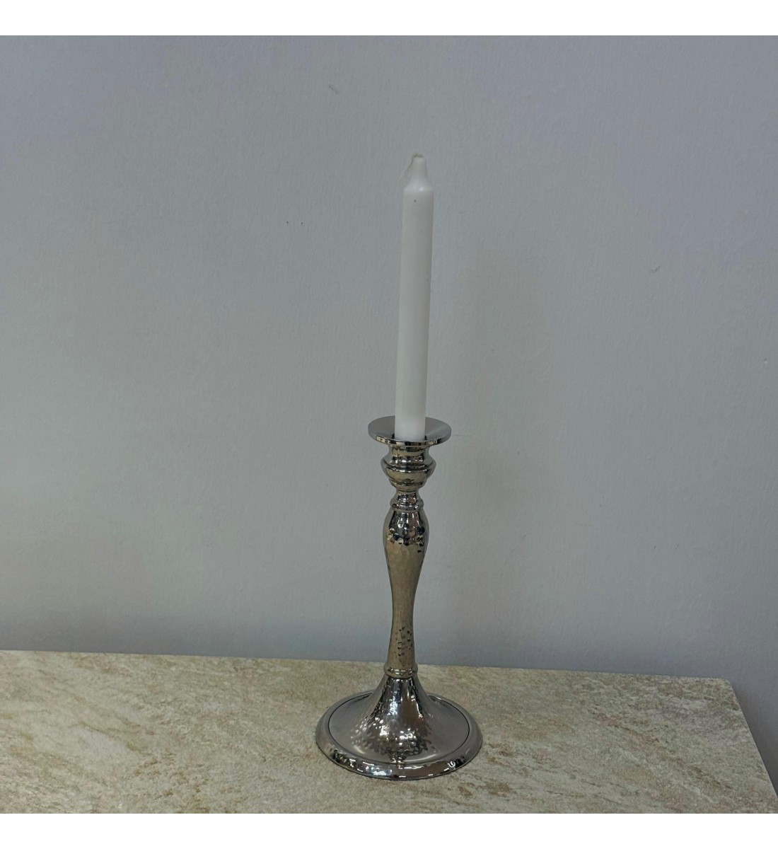 شمعدان استانلس استيل تصميم انيق 22×5×5سم 