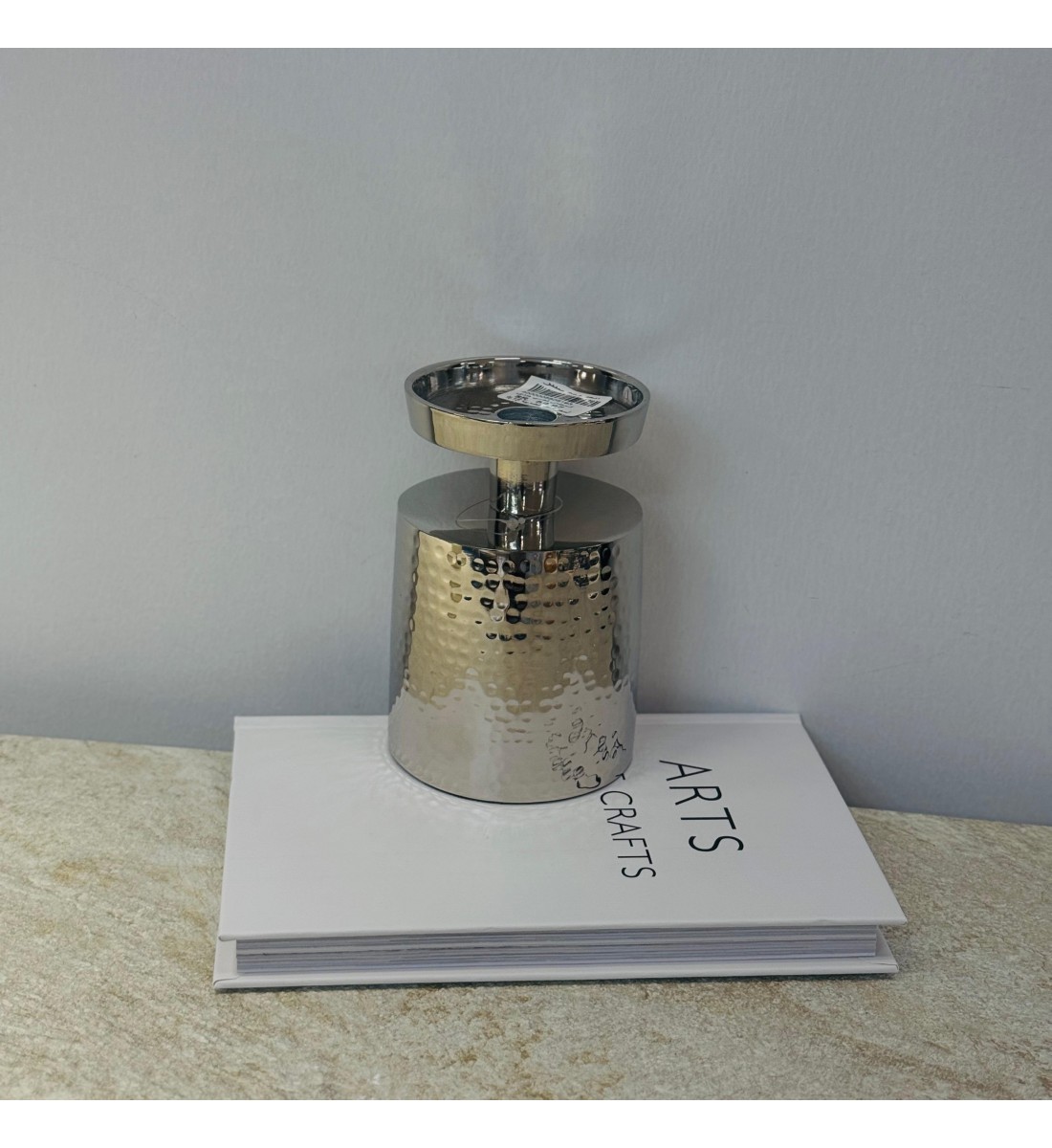 شمعدان استانلس استيل تصميم انيق 14×9×9سم