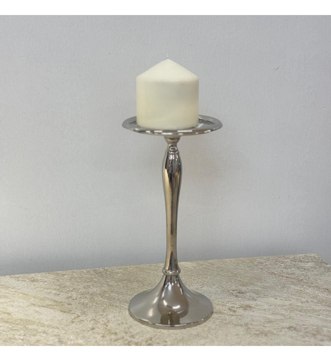 شمعدان استانلس استيل تصميم انيق 25×12×12سم 