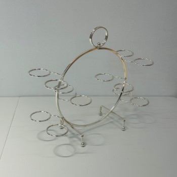 حامل تقديم فناجين قهوة 12 فنجان فضي