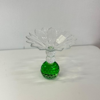 صحن تقديم ضيافة فاخر من الكرستال بقاعده 18×18×19سم 