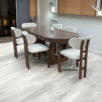   طقم طاوله طعام 6 كراسي خشب  الجوز 2×1×79سم 