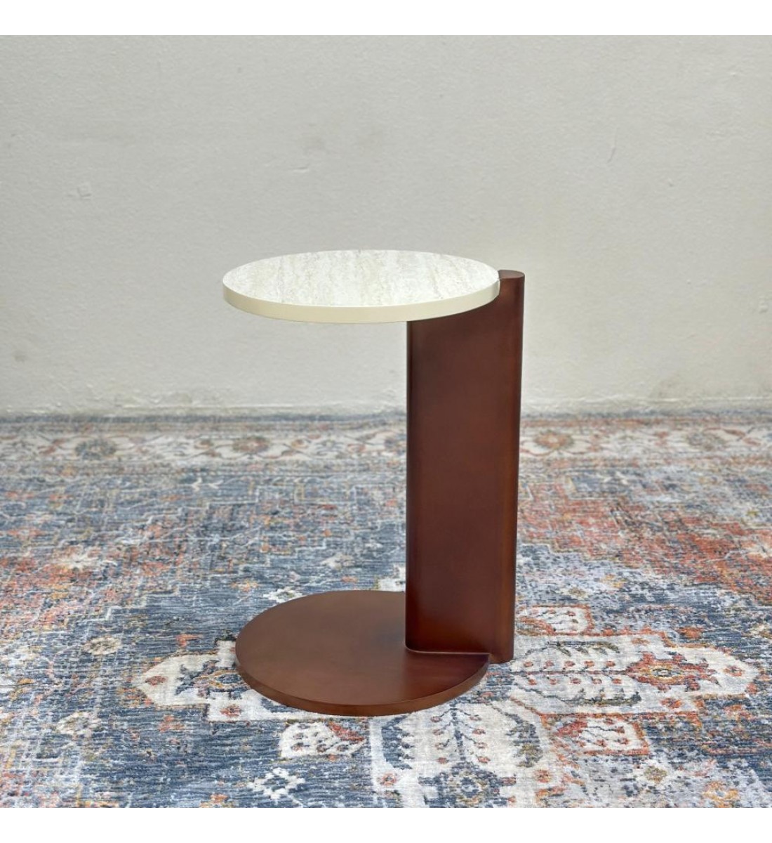 طاولة خدمة سطح بديل الرخام قاعده خشب لون بني