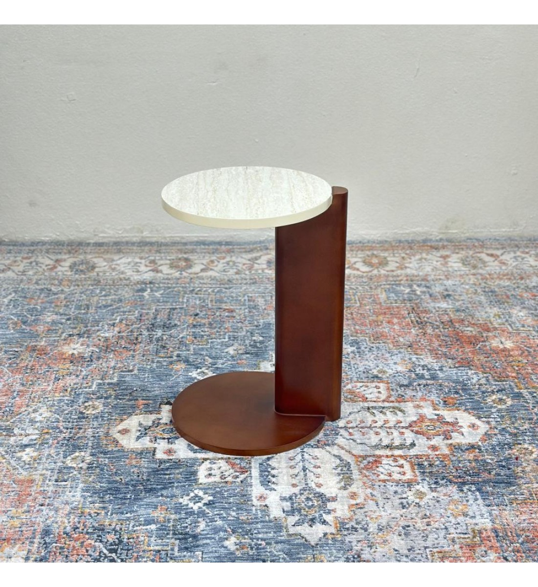 طاولة خدمة سطح بديل الرخام قاعده خشب لون بني