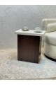 طاولة خدمة سطح من الرخام قاعده خشب لون بني50×30×55سم 
