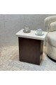طاولة خدمة سطح من الرخام قاعده خشب لون بني50×30×55سم 