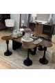 طقم طاولات 7قطع سطح خشب الجوز قاعده خشب لون اسود
