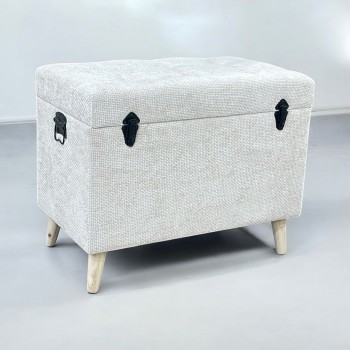 مقعد صندوق  سجاد بوكليه  ابيض70×40×56سم 