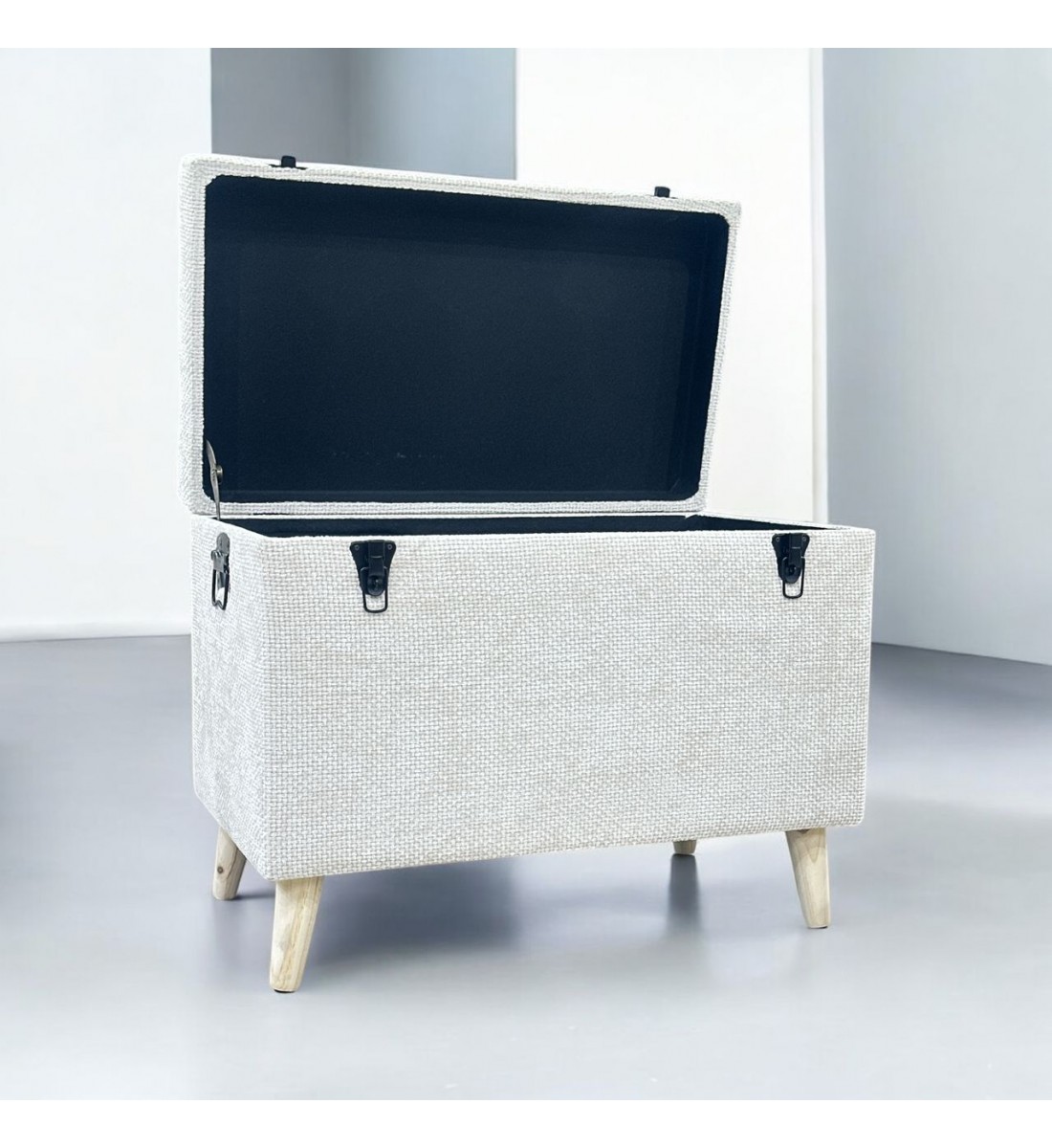 مقعد صندوق سجاد بوكليه ابيض70×40×56سم مقعد صندوق سجاد بوكليه ابيض70×40×56سم