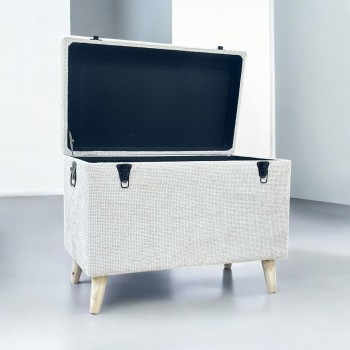 مقعد صندوق  سجاد بوكليه  ابيض70×40×56سم 