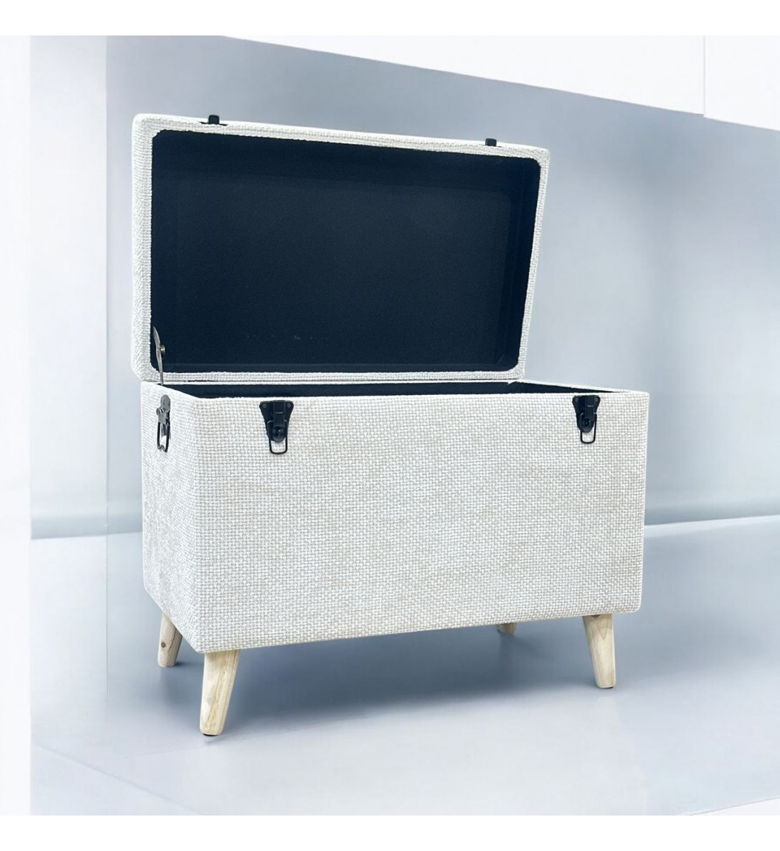 مقعد صندوق سجاد بوكليه ابيض70×40×56سم مقعد صندوق سجاد بوكليه ابيض70×40×56سم