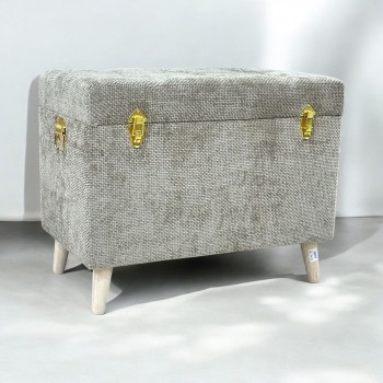 مقعد صندوق  سجاد بوكليه  بيج 70×40×56سم 