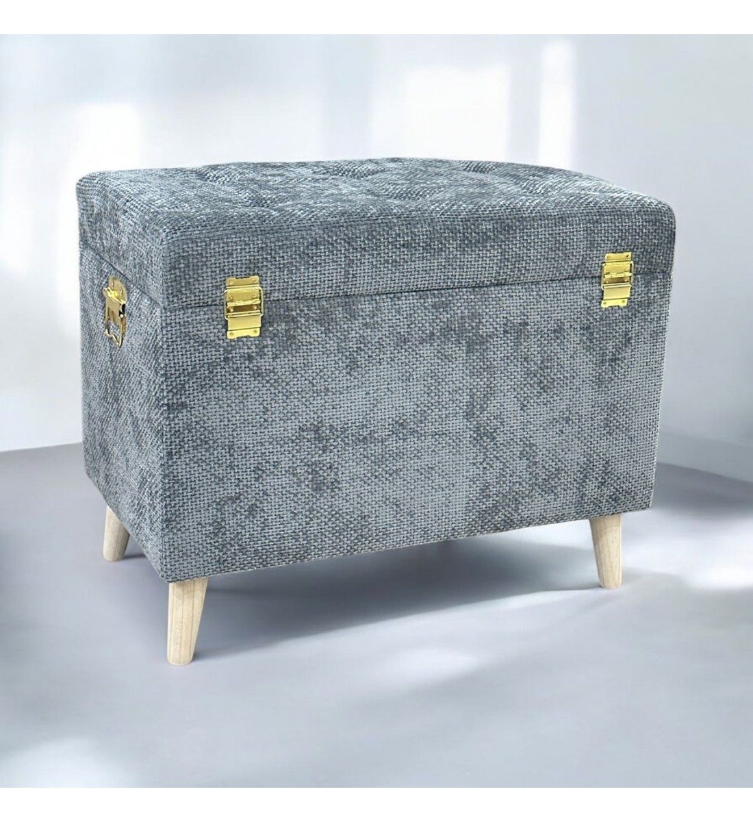 مقعد صندوق  سجاد بوكليه  رمادي 70×40×56سم 