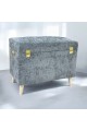 مقعد صندوق  سجاد بوكليه  رمادي 70×40×56سم 