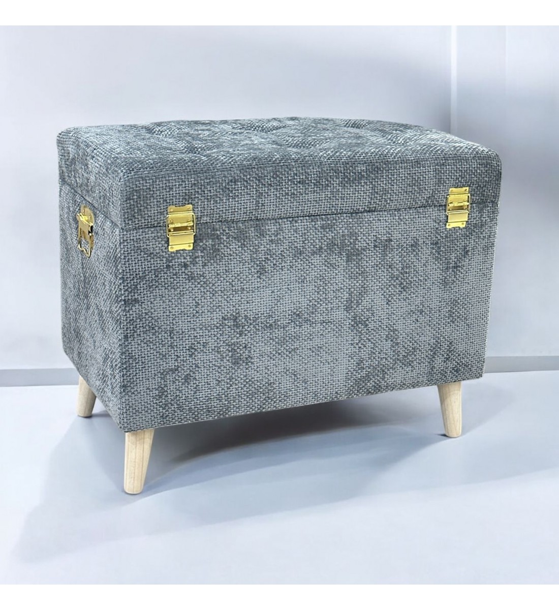 مقعد صندوق  سجاد بوكليه  رمادي 70×40×56سم 