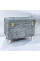مقعد صندوق  سجاد بوكليه  رمادي 70×40×56سم 