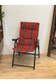 كرسي قابل للطي للأماكن الخارجية احمر مخطط كرسي قابل للطي للأماكن الخارجية احمر مخطط