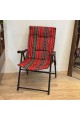 كرسي قابل للطي للأماكن الخارجية احمر مخطط كرسي قابل للطي للأماكن الخارجية احمر مخطط