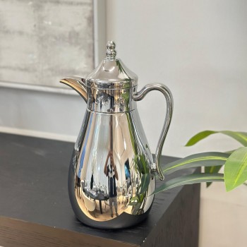 ترمس قمر استيل زجاج كروم   1لتر