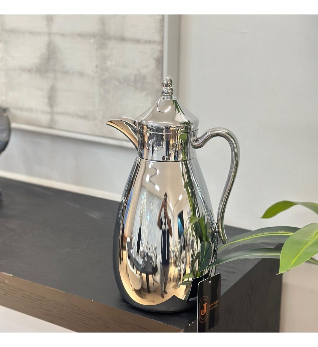 ترمس قمر استيل زجاج كروم 1.3لتر