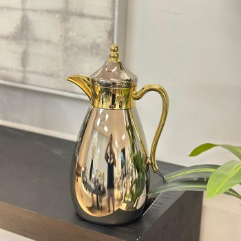 ترمس قمر استيل *ذهبي  زجاج لونين 1.3لتر