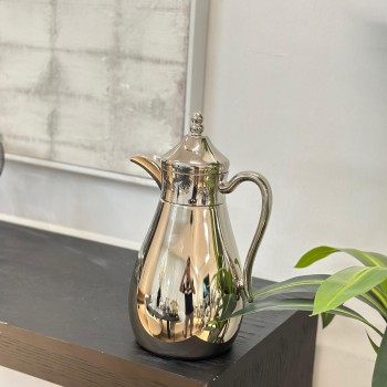 ترمس قمر استيل *فضي كروم زجاج 1لتر 